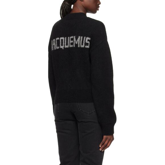 Jacquemus 'Intarsia-Knit' Black Alpaca-Blend Sweater Size XXS - Picture 1 of 5